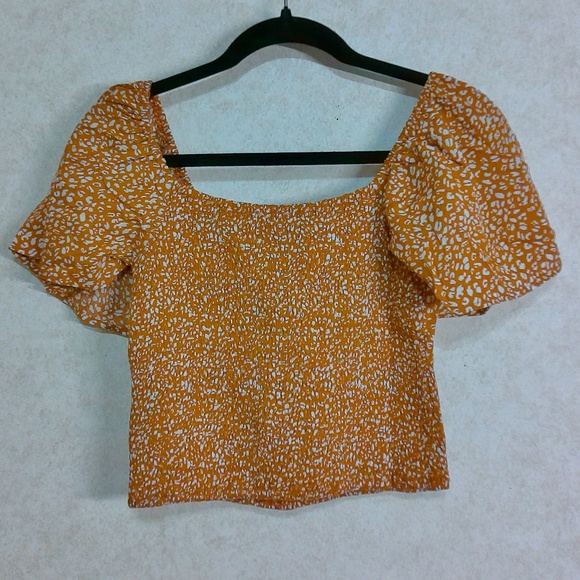 NWT Easel Leopard Print Off Shoulder Cop Top Elastic Stretch Super Cute!! Sz S - Picture 3 of 5